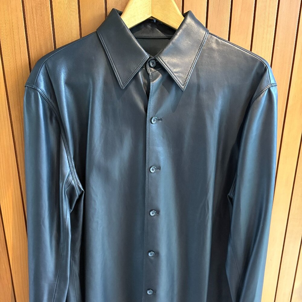 Handmade genuine lambskin leather jacket/shirt